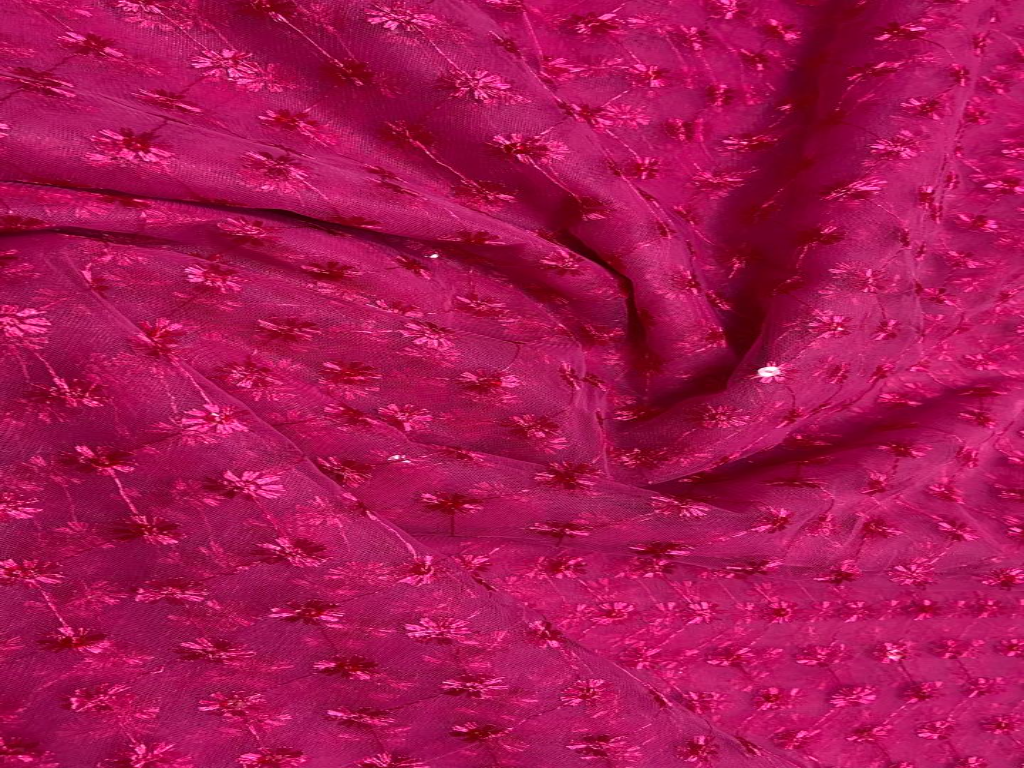 Sparkling Raspberry Pink Traditional Shiffly Mono Nylon Net Fabric