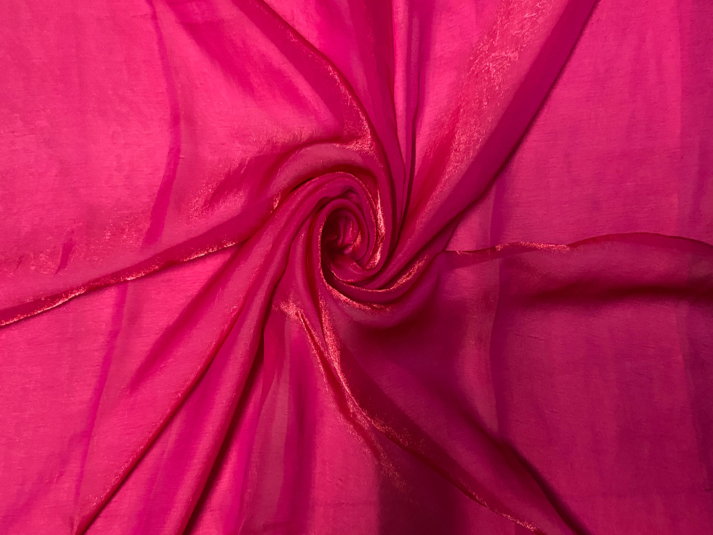 Luxuries Iridescent Fuchsia Heavy Fendi Silk