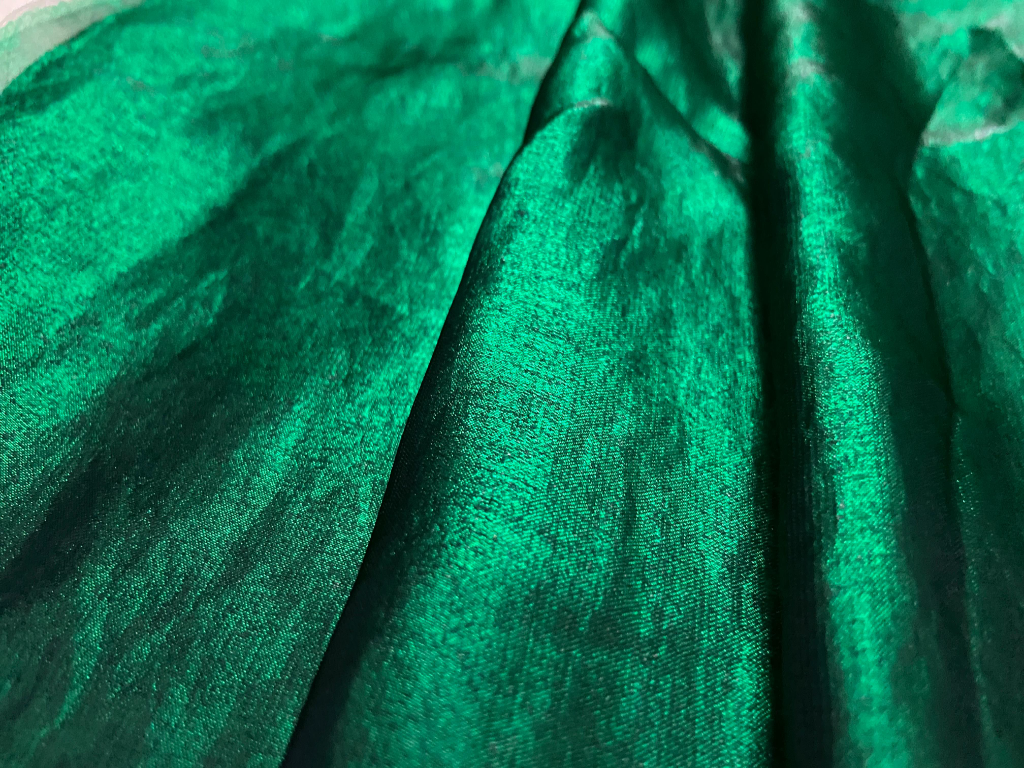 Luxuries Emerald Green Heavy Fendi Silk