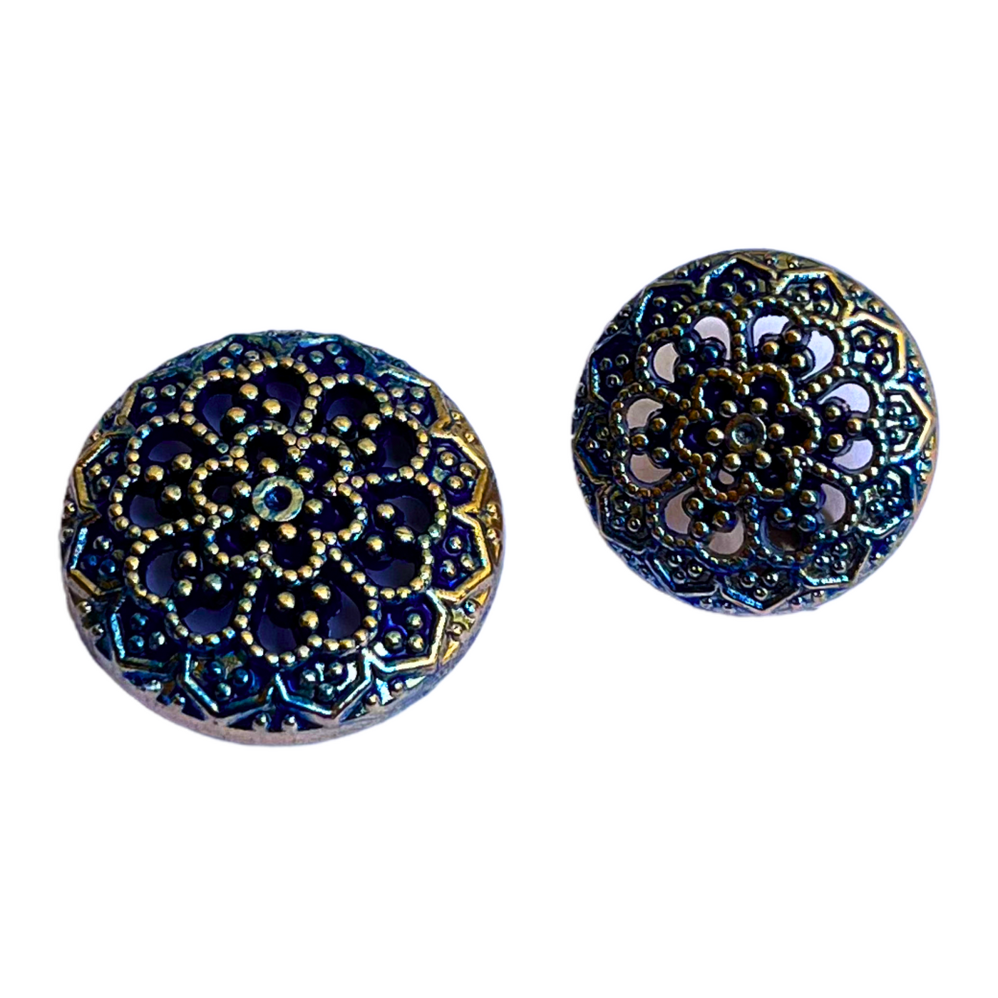 Blue & Golden Designer Metal Buttons