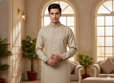 Precut of Natural Beige Pure Linen Fabric - 60 Lea