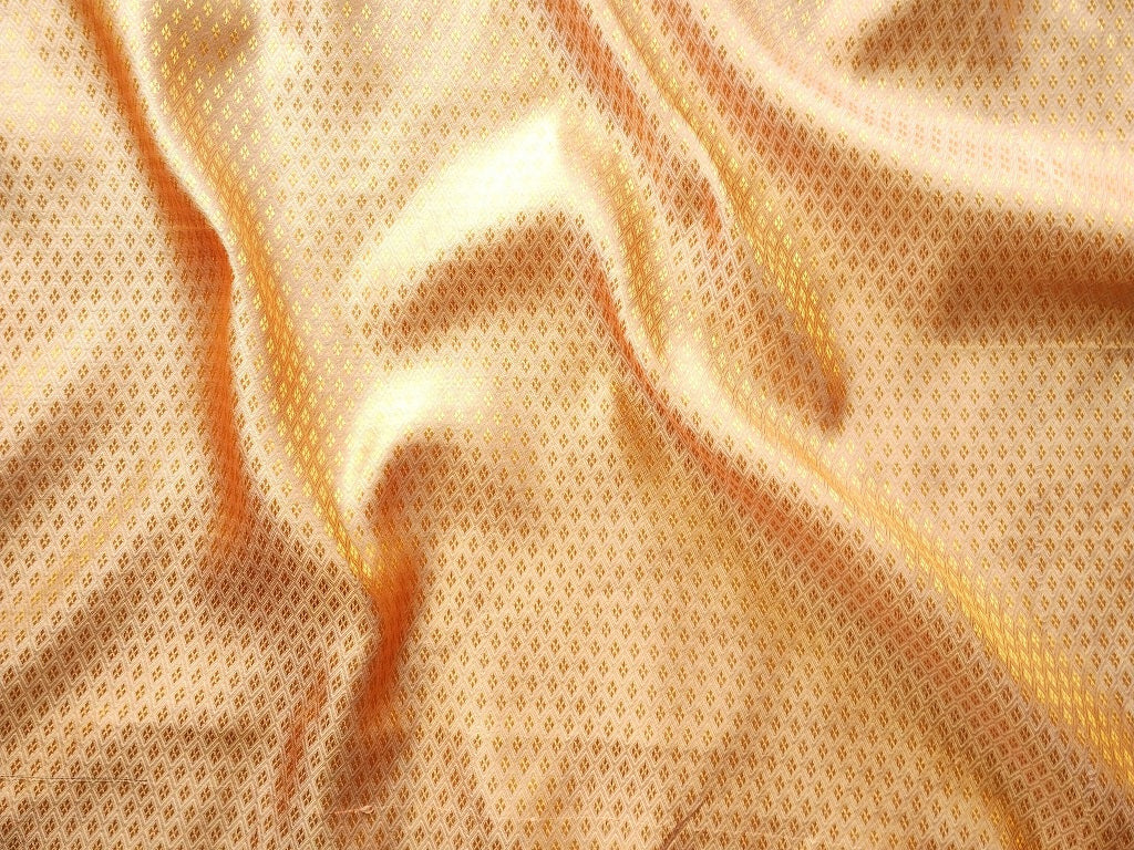 Golden Orange Shaded Geometric Caramel Rapier Jacquard Fabric