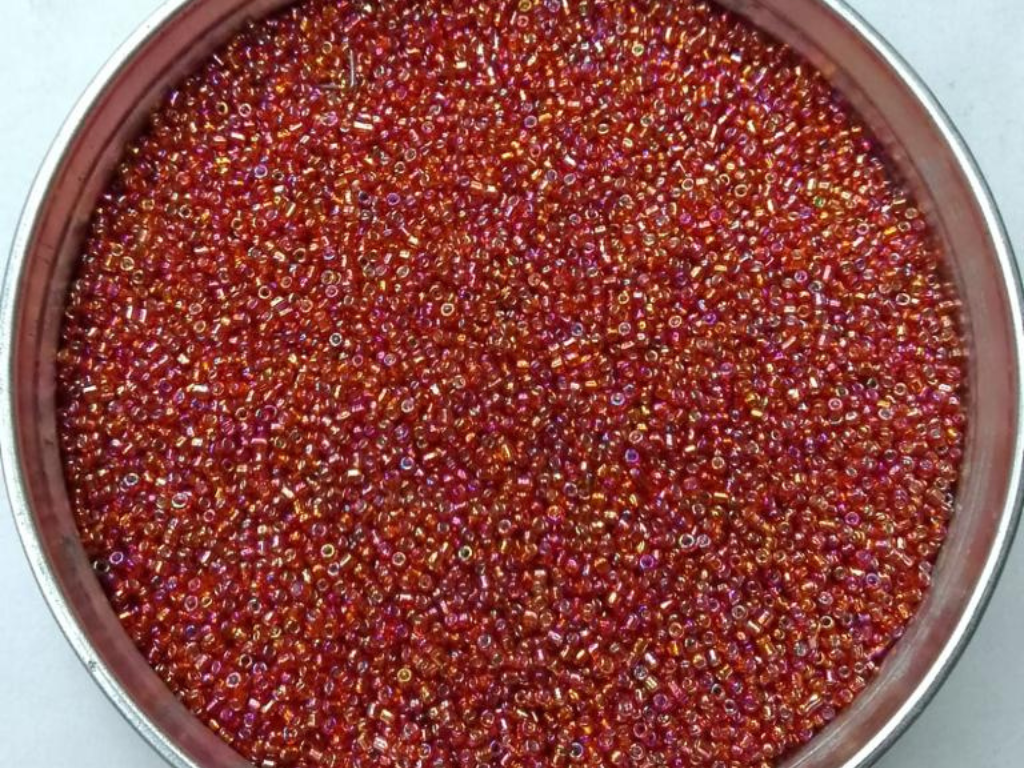 Red Rainbow Round Rocaille Glass Seed Beads (Wholesale)