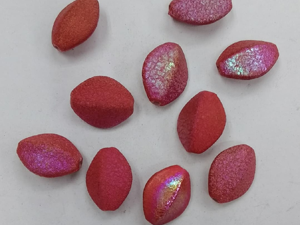 Red Asymmetric Oval Plastic Stones