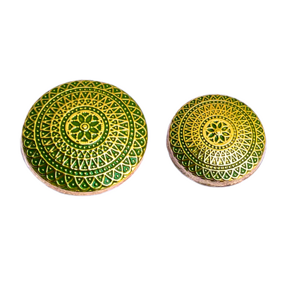 Green & Golden Designer Metal Buttons