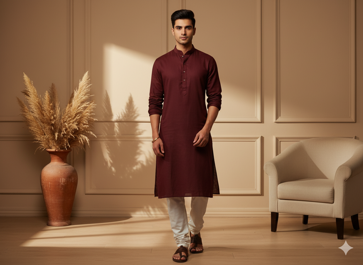 Marron Plain 100% Pure Mul Mul Cotton