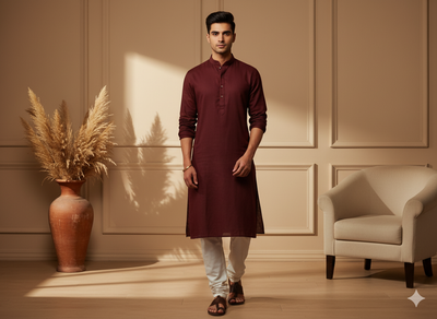 Marron Plain 100% Pure Mul Mul Cotton