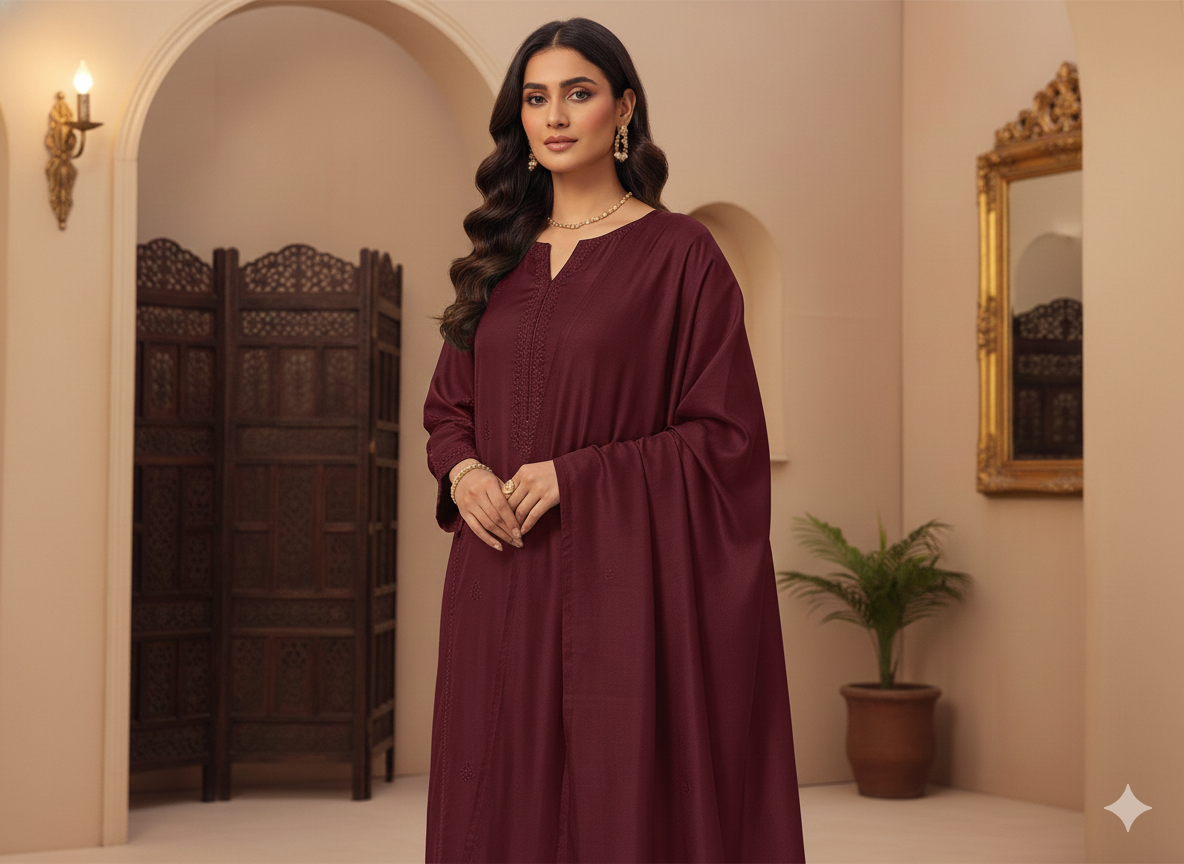 Marron Plain Malai Satin Fabric