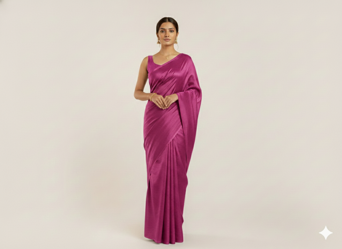 Rani Pink Plain Bangalore Raw Silk Fabric  (Wholesale)