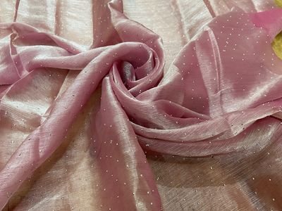 Shimmery Pink Burberry Silk Fabric