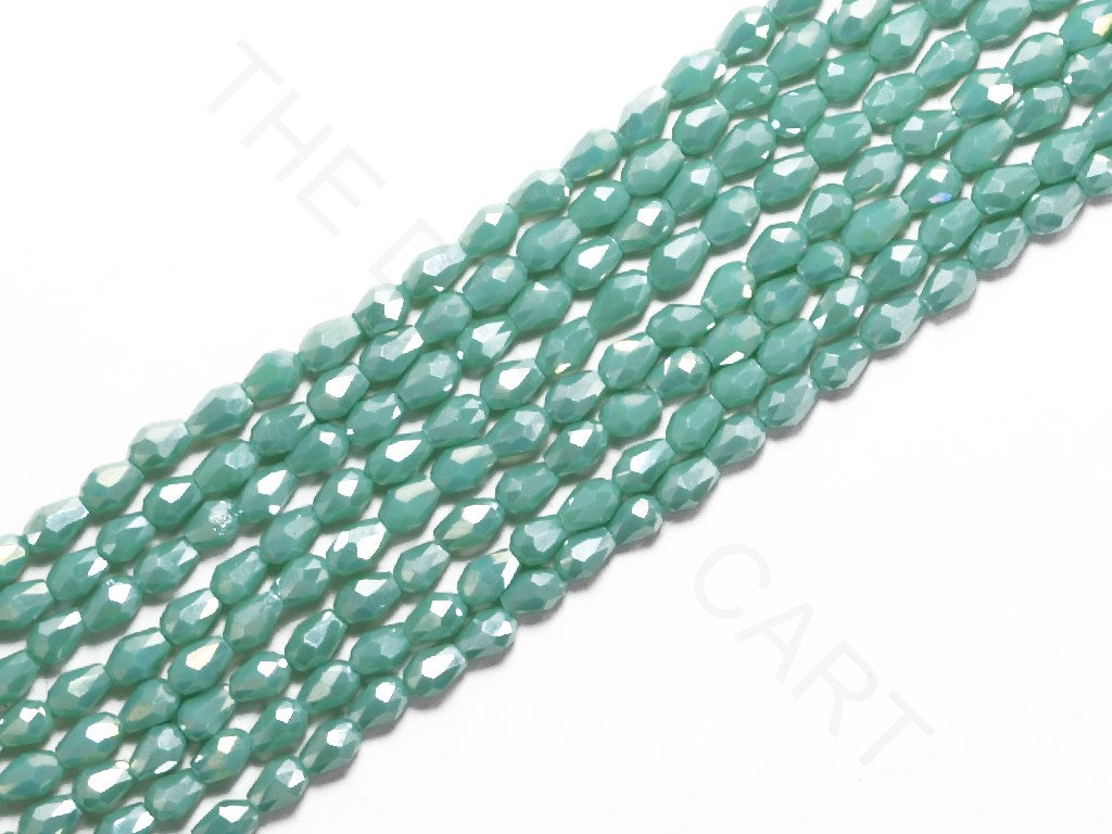 Turquoise Lustrous Opaque Drop / Briolette Crystal Beads | The Design Cart (4079157215266)