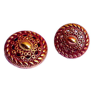 Golden & Red Designer Metal Button