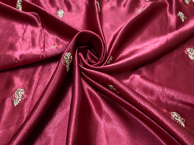 Deep Maroon Balma Daman Polyster Silk Fabric
