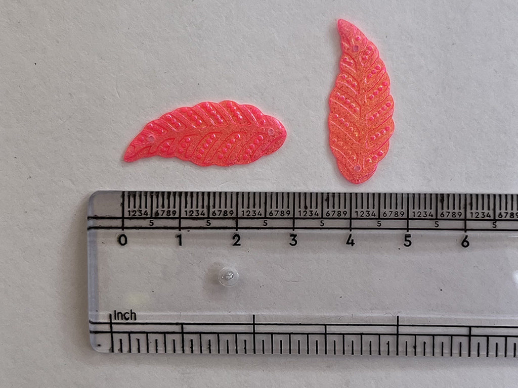 Hot Pink Rainbow Leaf Plastic Sequins