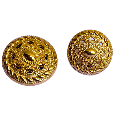 Golden Color Round Desginer 1 Hole Metal Buttons