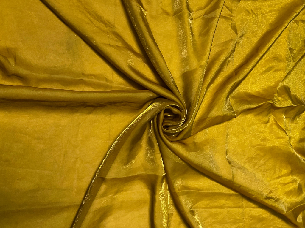 Luxuries Bright Yellow-Gold Heavy Fendi Silk
