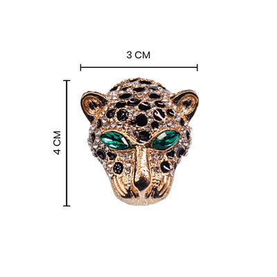 Golden Panther Metal Brooch