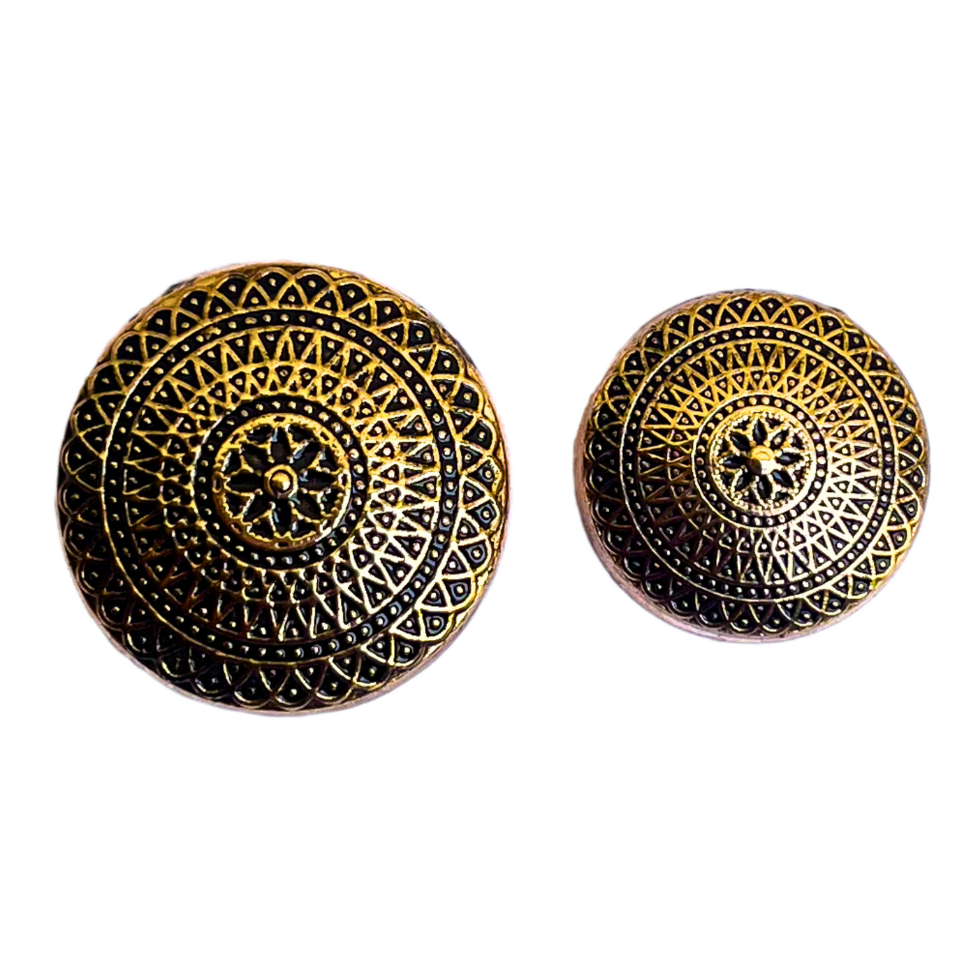 Black & Golden Color Elegant Traditional Designer Round 1 Hole Metal Buttons