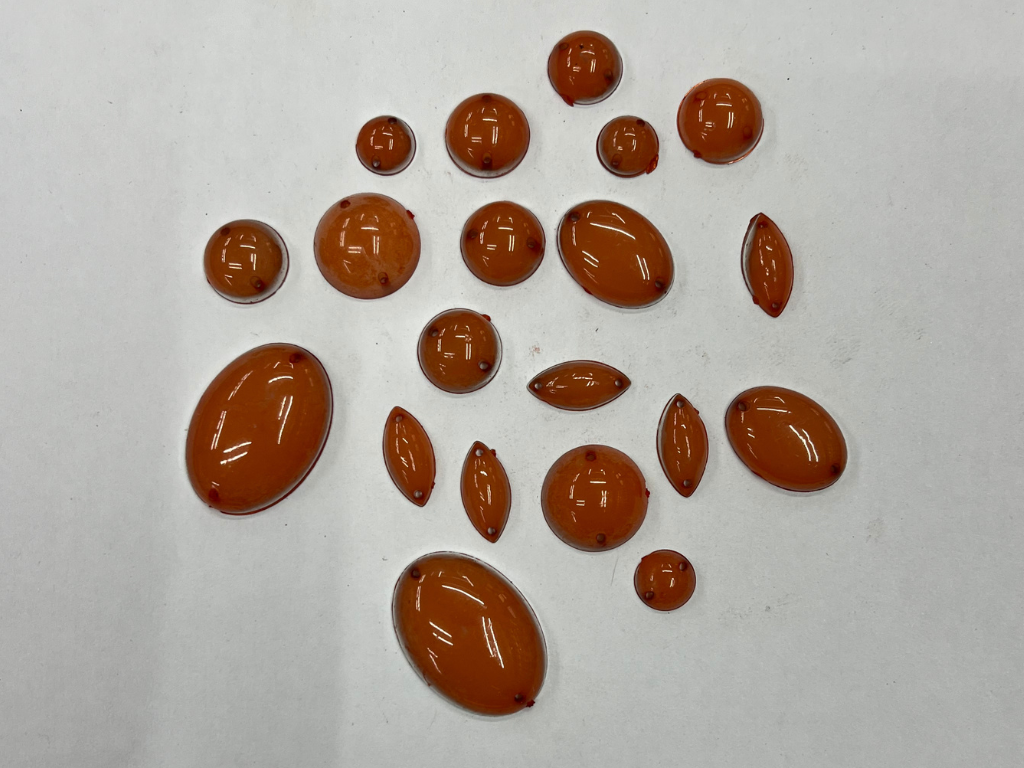 Dark Orange Mix Assorted 2 Hole Plastic Stone