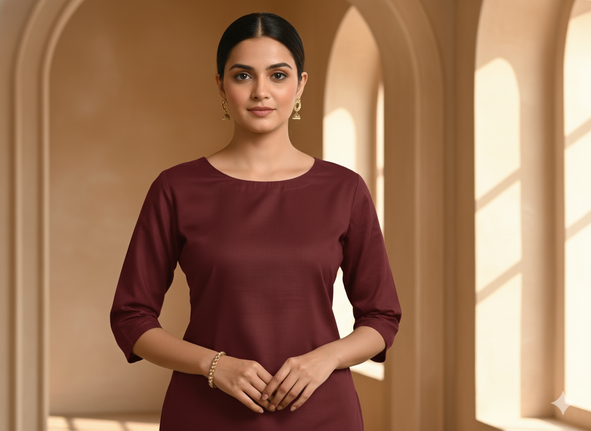 Marron Plain 100% Pure Mul Mul Cotton