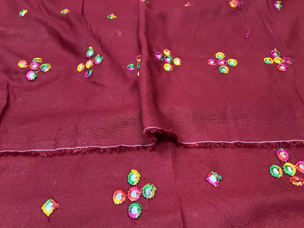 Wine Red Cotton Rayon Fabric