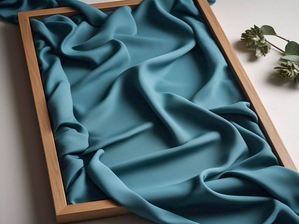 Tokiyo Teal Blue Plain Crepe Fabric