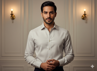 खाकी सादा ग्लेज्ड कॉटन कपड़ा