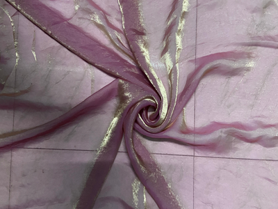 Luxuries Metalic Rose Gold Heavy Fendi Silk