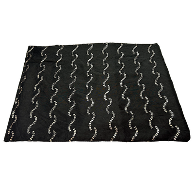 Black Waves Modal Chanderi Print Muslin Fabric