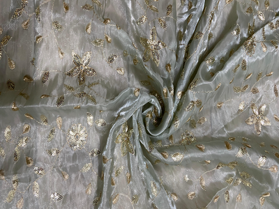 Muted Green Jimmy Chu Mulberry Silk Fabric