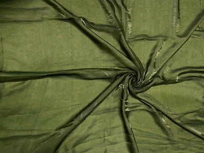 Luxuries Olive Green Heavy Fendi Silk