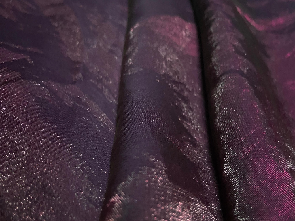Luxuries Iridescent Purple Heavy Fendi Silk