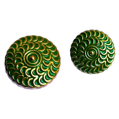 Green & Golden Designer Metal Button