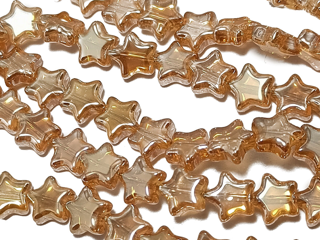 Orange Star Shaped Designer Glass Beads