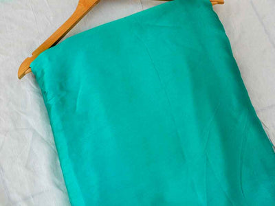 Teal Green Plain Pure Viscose Gaji Silk Fabric (Wholesale)