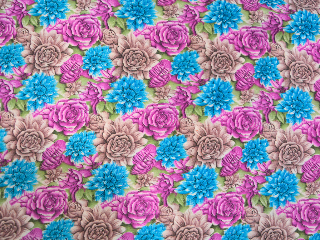 Multicolour Floral Digitally Printed Butter Crepe Fabric
