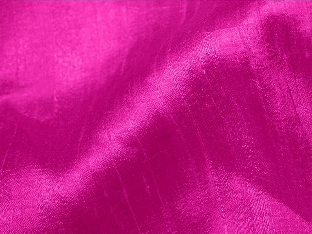 Rani Pink Plain Bangalore Raw Silk Fabric  (Wholesale)