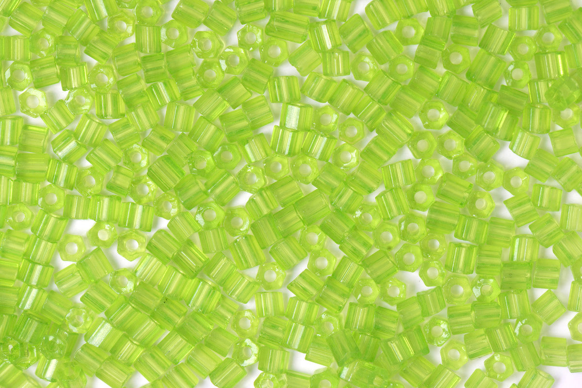 Chartruse Green 2 Cut Transparent Preciosa Seeds Beads