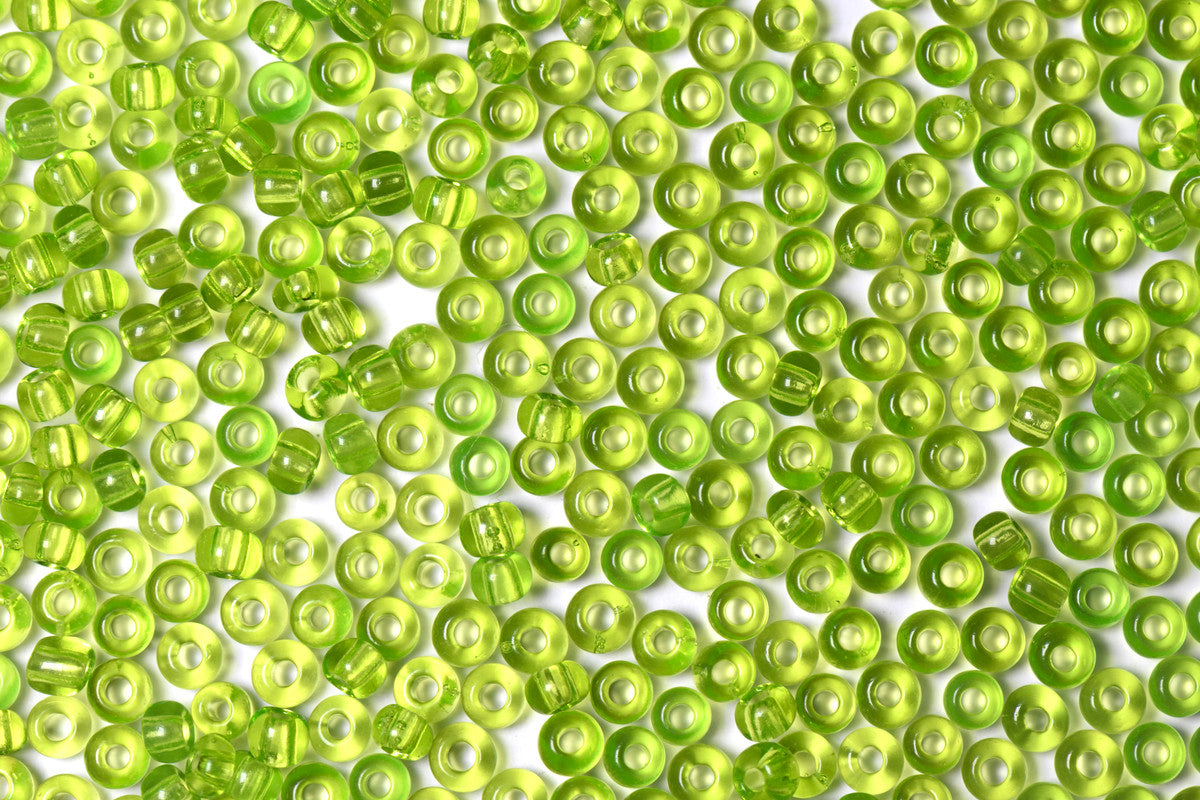 Parrot Green Transparent Preciosa Seeds Beads