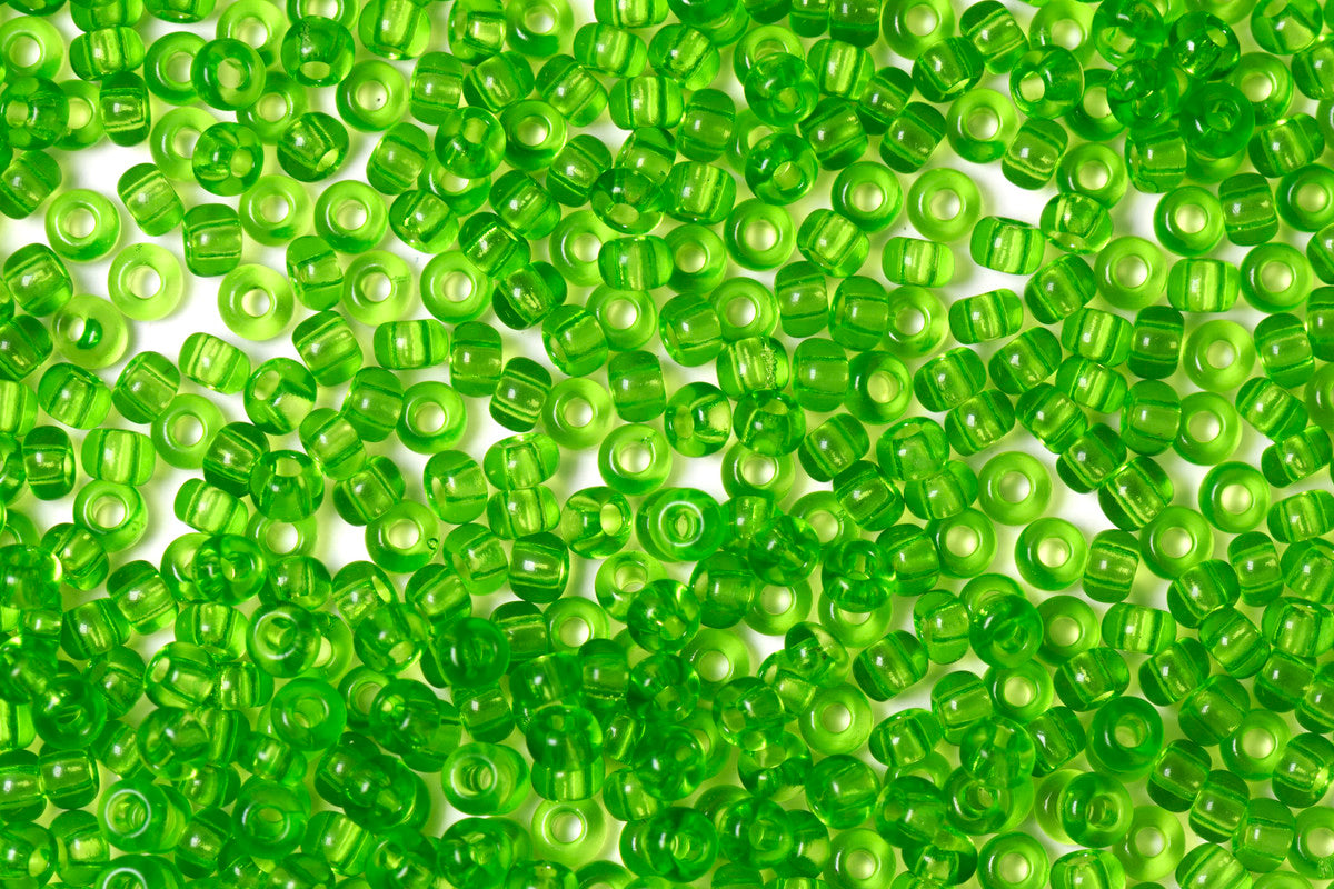 Grass Green Transparent Preciosa Seeds Beads