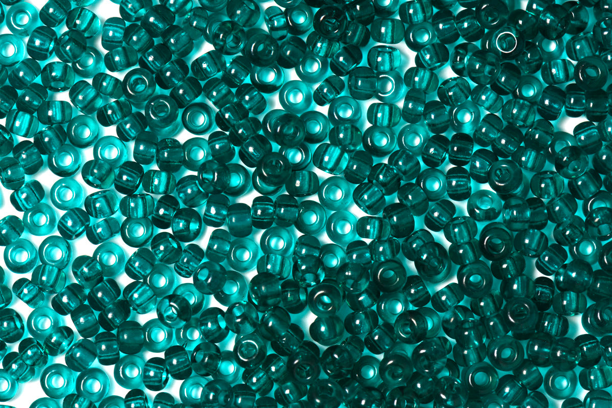 Teal Transparent Preciosa Seeds Beads