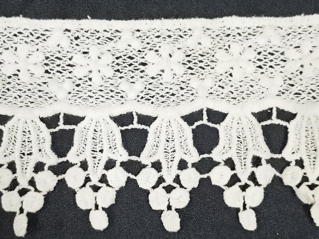 White Dyeable Greige Design LAG Cotton Crochet Laces