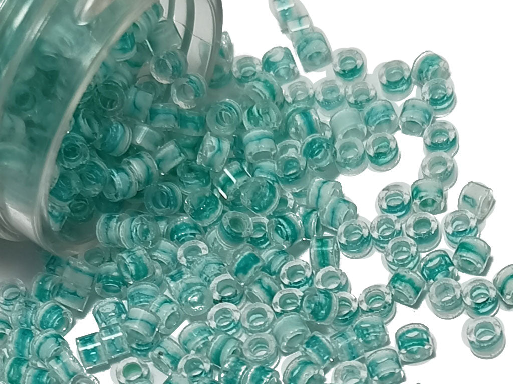 Turquoise Green Metallic Dual Tone Round Rocailles Glass Seed Beads