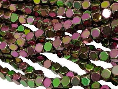 Multicolour Cubic Haemetite Metal Beads