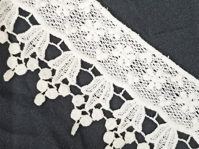 White Dyeable Greige Design LAG Cotton Crochet Laces