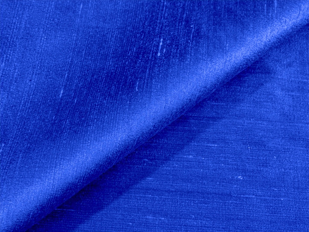 Royal Blue Plain Bangalore Raw Silk Fabric  (Wholesale)