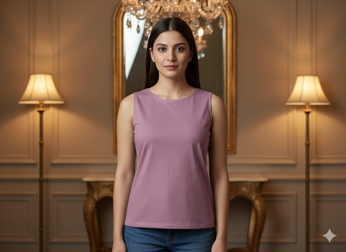 फीका बैंगनी सादा चमकीला सूती कपड़ा