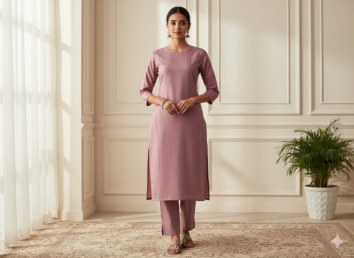 फीका बैंगनी सादा चमकीला सूती कपड़ा