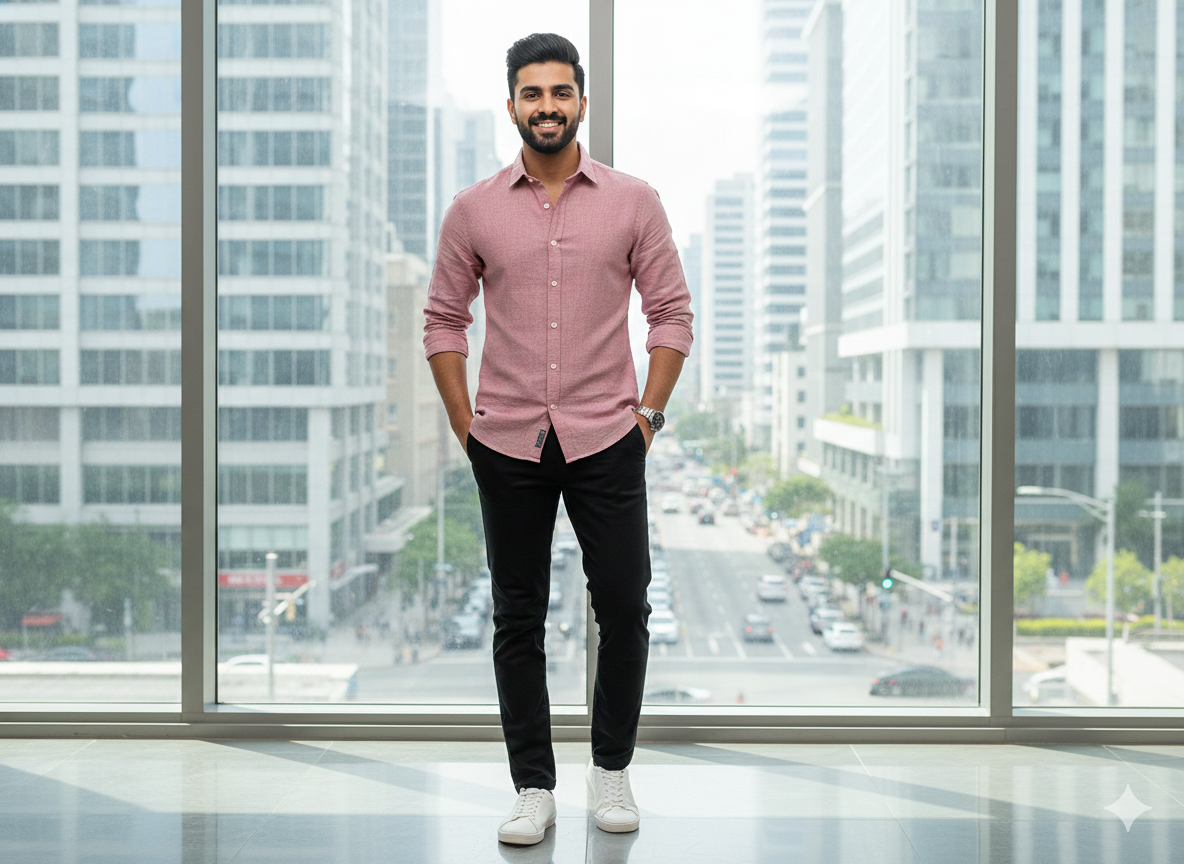 हल्का लाल सादा सूती लिनन कपड़ा