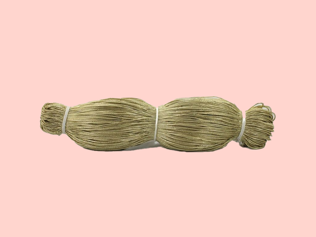 Light Gold Metallic Braided Zari Threads (Wholesale)